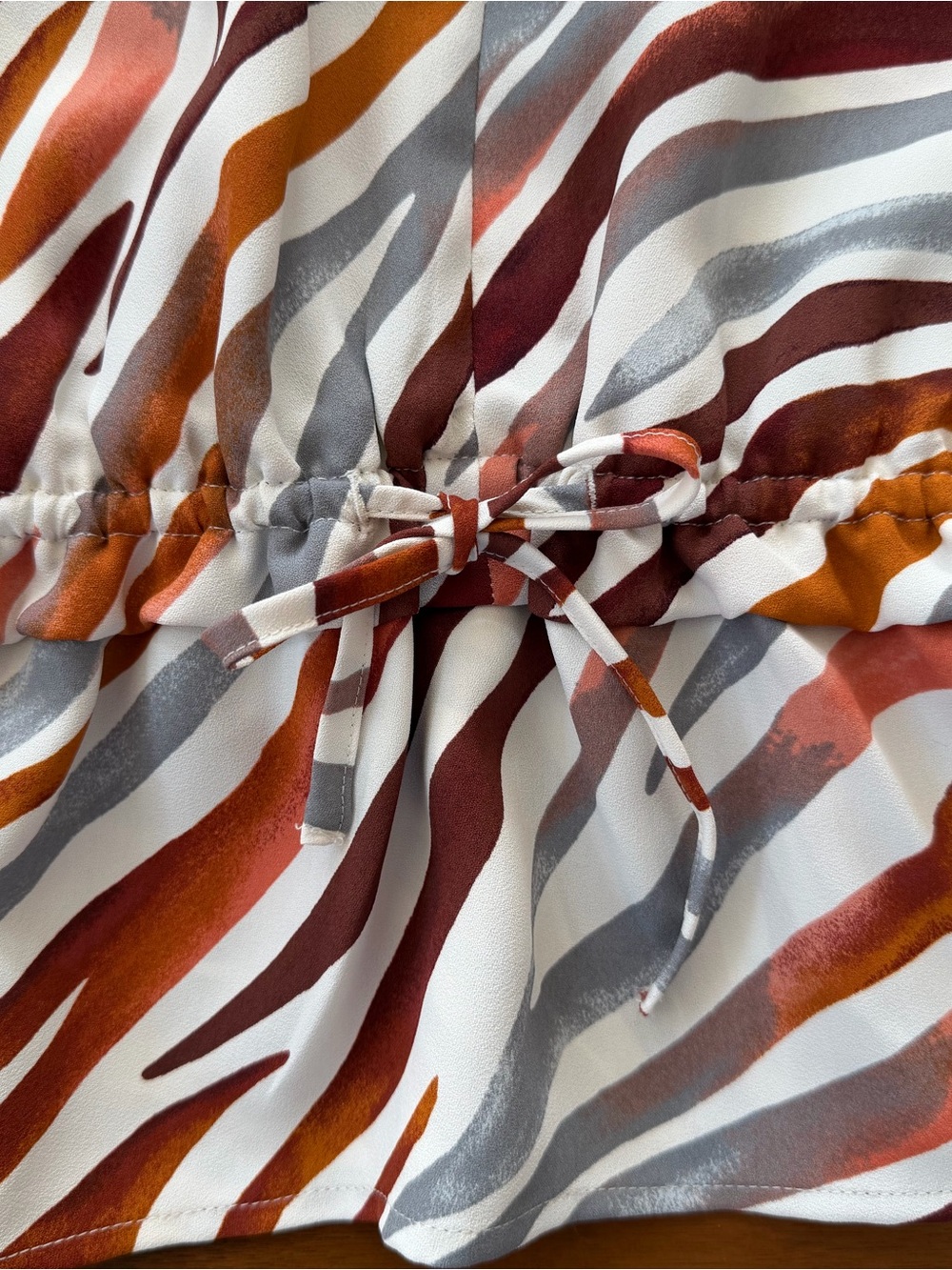 NWT Ann Taylor Zebra Stripe Moroccan Spice Sleeveless Peplum Top Size L Brown - Picture 7 of 16